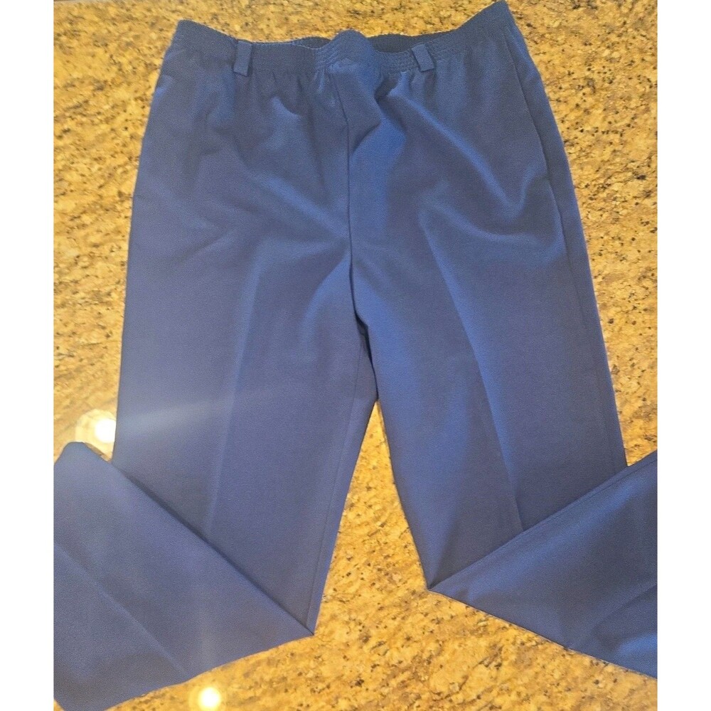 Reflections Women's Pants Navy Flat Front Slacks Size 18 elastic band